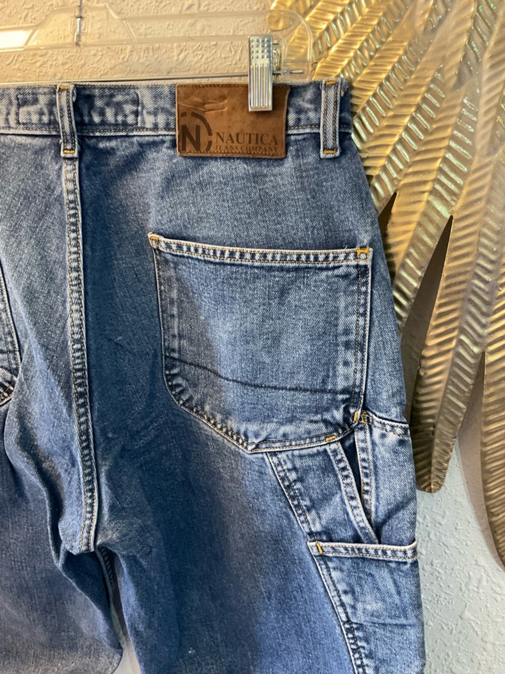 Nautica Men’s y2k vintage loose baggy Relaxed Cargo Jeans 33 x 34 - Picture 9 of 13